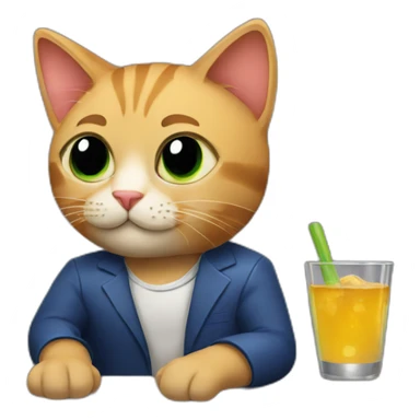 cat-in-a-club sticker