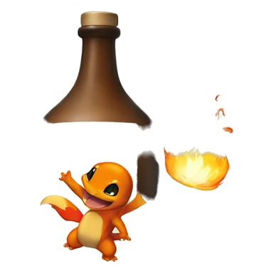 Charmander driking japanese sake sticker