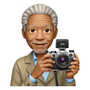 morgan freeman with camera sticker