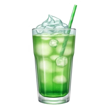 Japanese cream soda green on a glass with ice sticker
