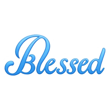 blue word "blessed" sticker