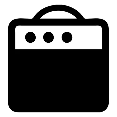 a minimal guitar amp icon, simple shapes, flat design sticker