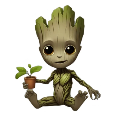 zombie baby groot sticker
