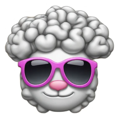 the brain from pinky and the brain with crown, sunglasses and MVP board sticker