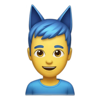 Human with cat ear eat blue banana sticker