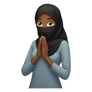 Black Hijabi girl with covering her face with her hand sticker