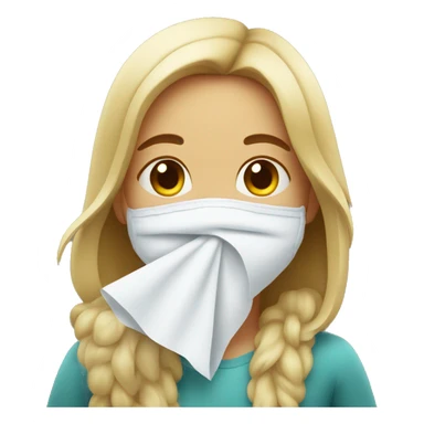 smiling girl indoors with tissue sticker