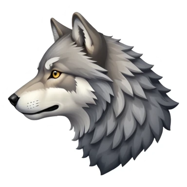 gray wolf head profile view, side view sticker