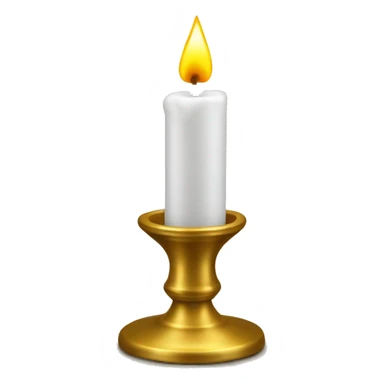 White Candle on golden candlestick sticker