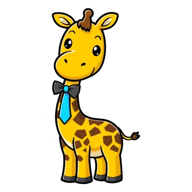 Giraffe wearing a bow tie while dancing  sticker