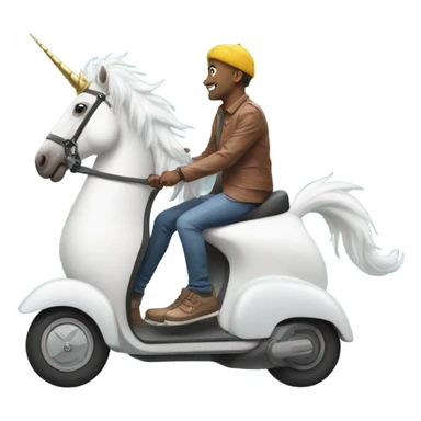 unicorn riding a scooter sticker