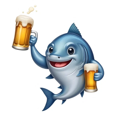 Steelhead with arms holding a beer sticker