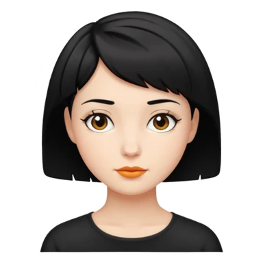 erin black short hair sticker