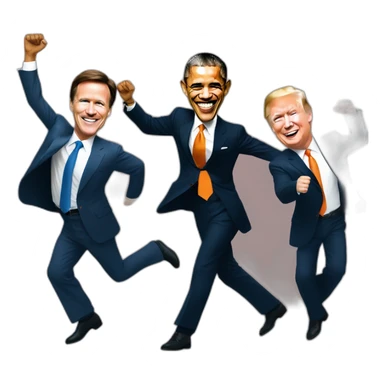 obama and trump and mark rutte and putin dancing sticker