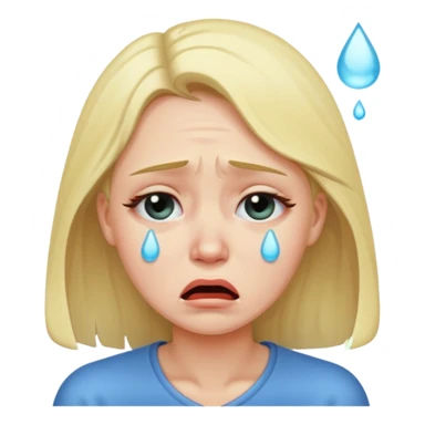 Lady crying with snot sticker