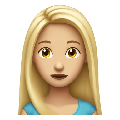 Bored girl long blonde hair  sticker