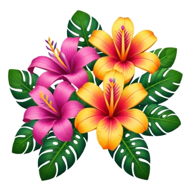 tropical flowers sticker
