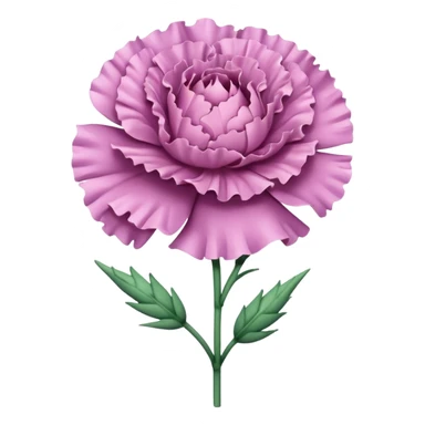 create a lavender carnation flower with a stem sticker
