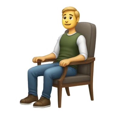 man sitting on chair sideways sticker