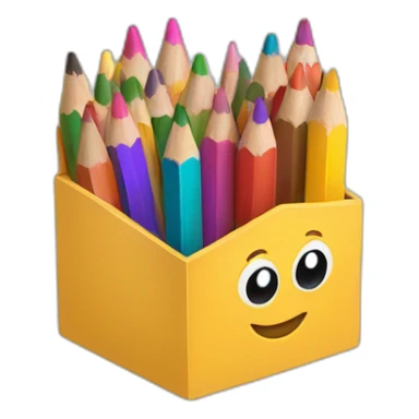 box of pencils color sticker