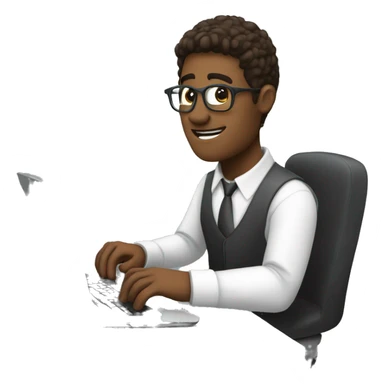 programmer working on his computer and earn money from his computer  sticker