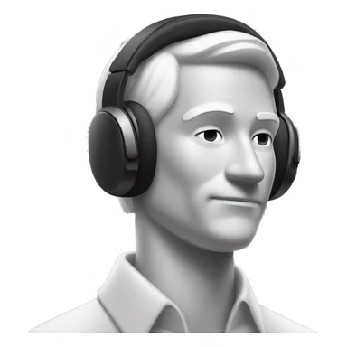 man listening music with airpods max and enjoy it sticker