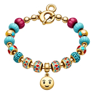 colourful beaded bracelet with different charms sticker