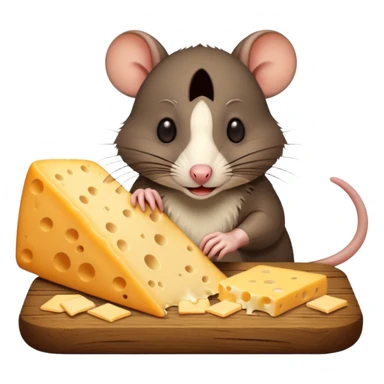 make a rat eating cheese sticker