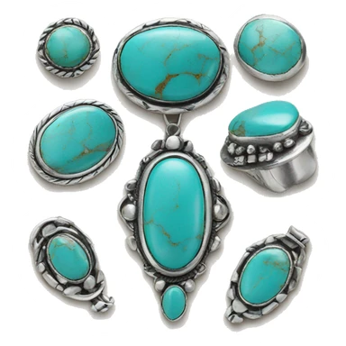 Western silver turquoise jewelry  sticker