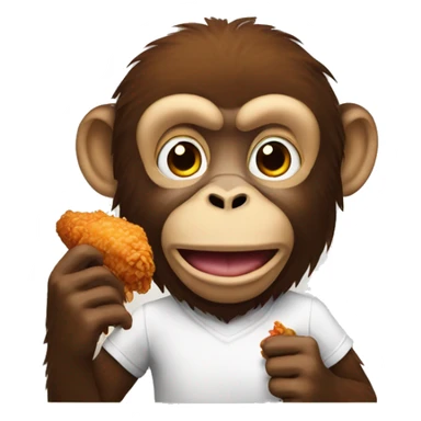 Monkey eating fried chicken  sticker