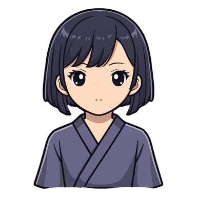 Girl withe Hime hair cut  sticker