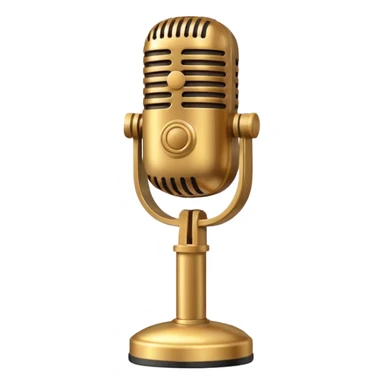 Vintage gold and brown Microphone sticker