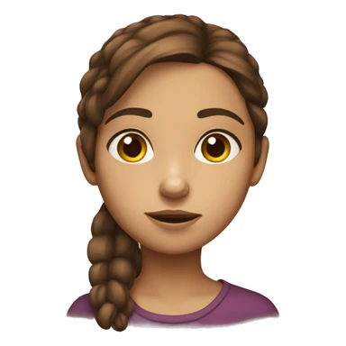 curious brown haired girl sticker