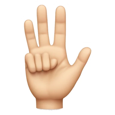 emoji hand showing the palm with only the index, middle, and pinky fingers up. The thumb should be holding the ring finger. sticker