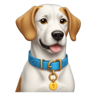 Dog with a collar with the name Corentin in it sticker