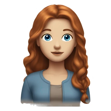 Girl with long auburn hair, blue eyes  sticker