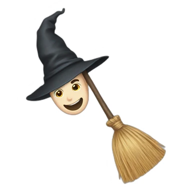 Emoji Harry potter flying broom sticker