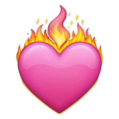 pink heart fire emoji sticker
