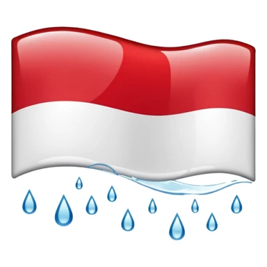 Polish flag emoji with water dripping under it  sticker