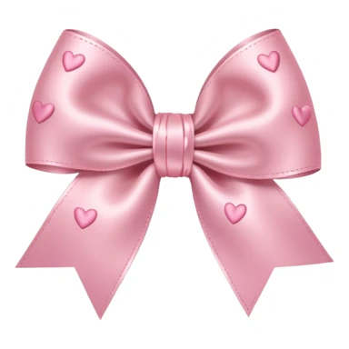 light pink bow with little light pink hearts around it sticker