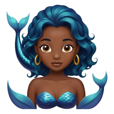 black mermaid with dark skin sticker