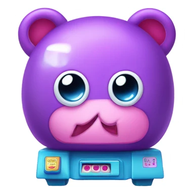 Purple pink and blue claw machine kawaii  sticker