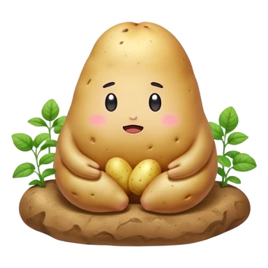 kawaii sanrio meditating potato landscape sticker