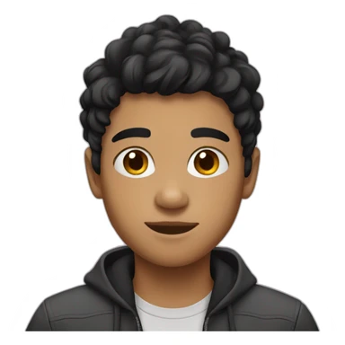 Teenager with Black soft hair  sticker