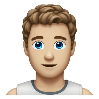 Man with brown hair and blue eyes sticker