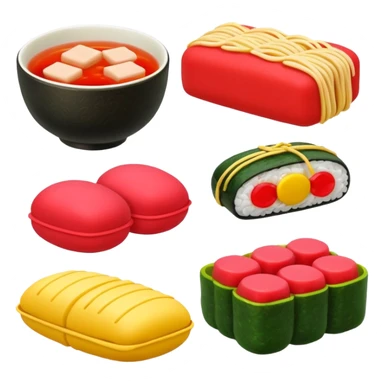 Japanese theme emoji food sticker
