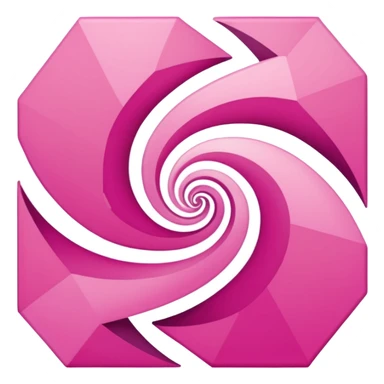 pink spiral hexagon  sticker