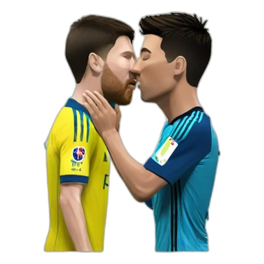 Ronaldo kiss messi sticker