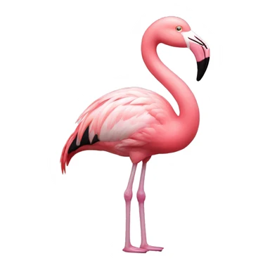 flamingo with white bow on head facing me sticker