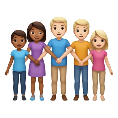 five people holding handsin circle sticker